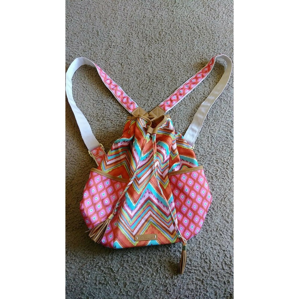 DENA CANVAS BACKPACK summer orange pink NWOT